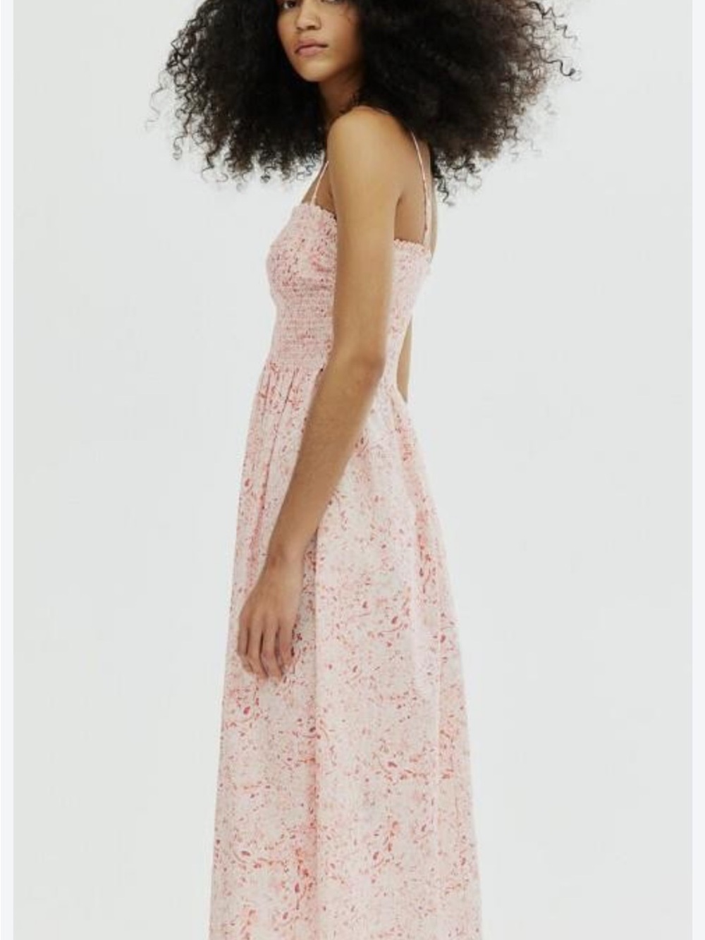 H&M Pink Floral Smocked Sundress